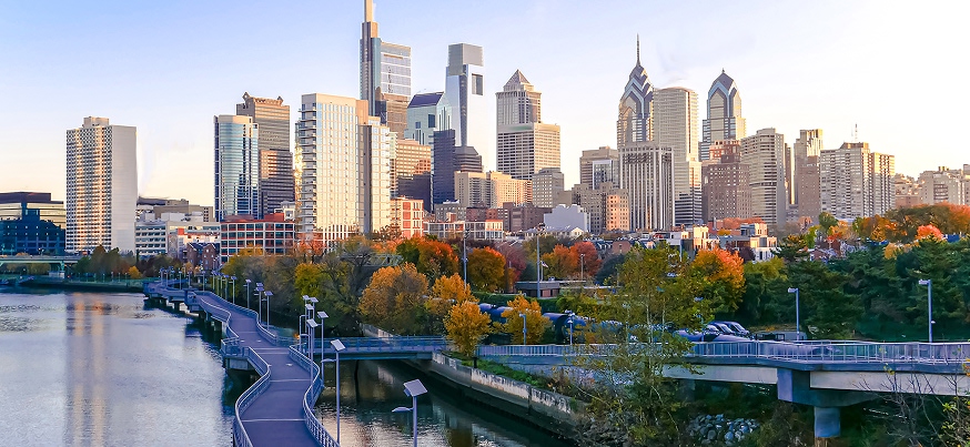 City landscape in Philadelphia